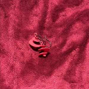 Elegant Red Spiral Earrings